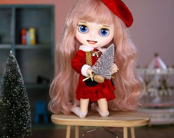 Bluebell – Premium Custom Neo Blythe Doll with Pink Hair, White Skin & Matte Smiling Face