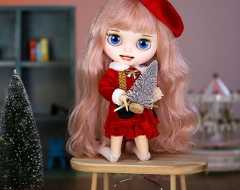 Bluebell – Premium Custom Neo Blythe Doll with Pink Hair, White Skin & Matte Smiling Face