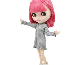 Brisa – Premium Custom Neo Blythe Doll with Pink Hair, White Skin & Matte Pouty Face