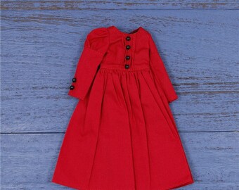 Neo Blythe Doll Elegant Red Full Sleeves Dress