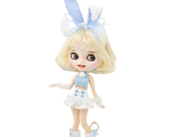 Eden – Premium Custom Neo Blythe Doll with Blonde Hair, White Skin & Matte Smiling Face