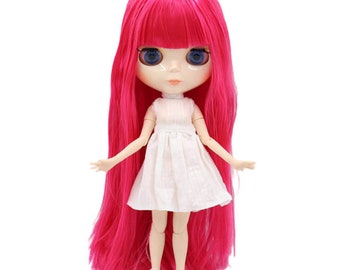 Chelsea – Premium Custom Neo Blythe Doll with Pink Hair, White Skin & Shiny Cute Face