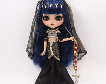 Neo Blythe Doll Queen Cleopatra Black Dress