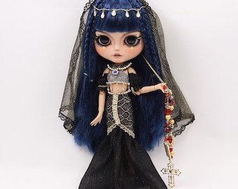 Neo Blythe Doll Queen Cleopatra Black Dress