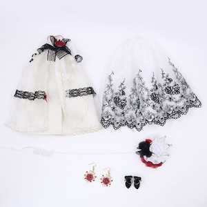 Queen Snow White Dress with Crown & Earrings