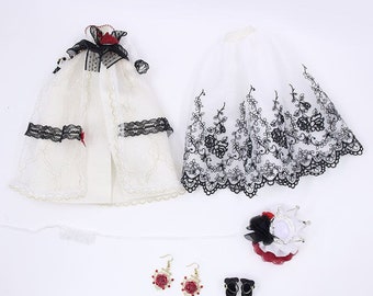 Queen Snow White Dress with Crown & Earrings