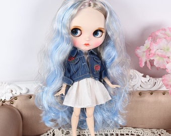 Beatrice – Premium Custom Neo Blythe Doll with Multi-Color Hair, White Skin & Matte Pouty Face