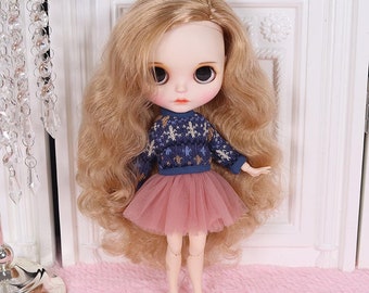 Alessia – Premium Custom Neo Blythe Doll with Brown Hair, White Skin & Matte Cute Face
