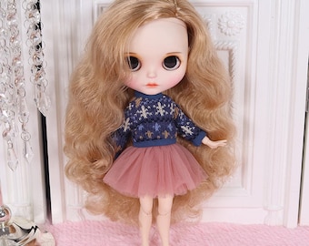 Alessia – Premium Custom Neo Blythe Doll with Brown Hair, White Skin & Matte Cute Face