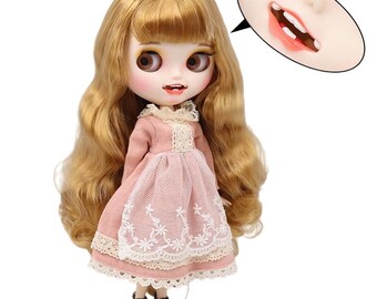 Brynlee  – Premium Custom Neo Blythe Doll with Blonde Hair, White Skin & Matte Smiling Face