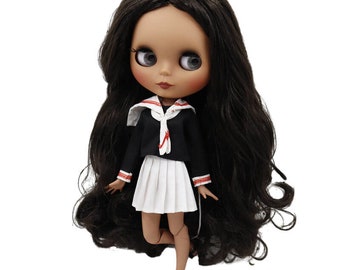 Caroline – Premium Custom Neo Blythe Doll with Brown Hair, Dark Skin & Matte Cute Face