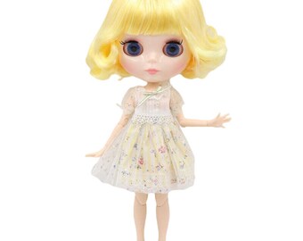 Karina – Premium Custom Neo Blythe Doll with Blonde Hair, White Skin & Shiny Cute Face