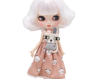 Melody – Premium Custom Neo Blythe Doll with Silver Hair, White Skin & Matte Pouty Face