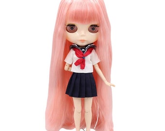 Cheyenne – Premium Custom Neo Blythe Doll with Pink Hair, White Skin & Shiny Cute Face