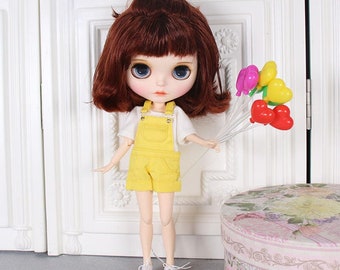 Greta – Premium Custom Neo Blythe Doll with Brown Hair, White Skin & Matte Cute Face