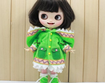 Neo Blythe Doll Clothes with Coat, & Stocking