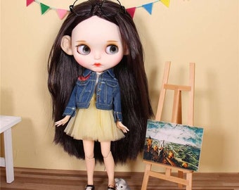 Julianna – Premium Custom Neo Blythe Doll with Brown Hair, White Skin & Matte Cute Face