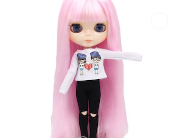 Alondra – Premium Custom Neo Blythe Doll with Pink Hair, White Skin & Shiny Cute Face