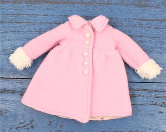 Neo Blythe Doll Elegant Pink Wool Coat