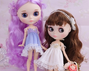 Neo Blythe Doll Sleeveless Dress with Bow & Headdress
