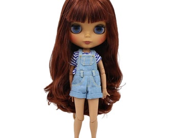 Christy – Premium Custom Neo Blythe Doll with Brown Hair, Dark Skin & Matte Cute Face