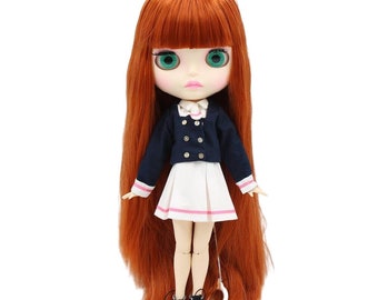 Buttercup – Premium Custom Neo Blythe Doll with Ginger Hair, White Skin & Matte Pouty Face