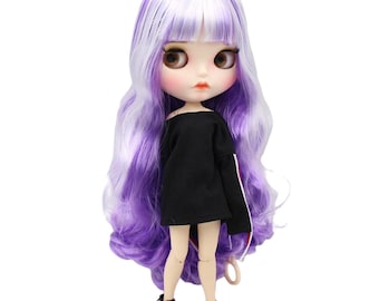 Martha – Premium Custom Neo Blythe Doll with Multi-Color Hair, White Skin & Matte Pouty Face