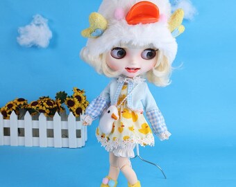Neo Blythe Doll Duck Outfit with Hat & Bag