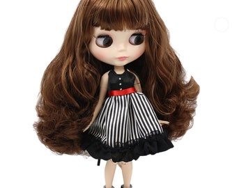 Brynn – Premium Custom Neo Blythe Doll with Brown Hair, White Skin & Shiny Cute Face