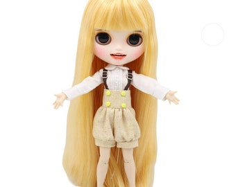 Amelia – Premium Custom Neo Blythe Doll with Blonde Hair, White Skin & Matte Smiling Face
