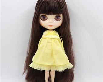 Jolene – Premium Custom Neo Blythe Doll with Brown Hair, White Skin & Shiny Cute Face