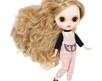 Valentina - Premium Custom Neo Blythe Doll with Blonde Hair, White Skin & Matte Smiling Face