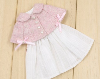 Neo Blythe Doll Pink White Cloak Dress