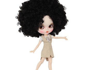 Blaire – Premium Custom Neo Blythe Doll with Black Hair, White Skin & Matte Cute Face