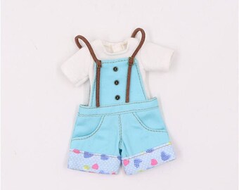 Neo Blythe Doll Overalls with White Shirt