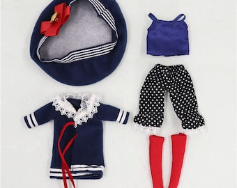 Neo Blythe Doll Romantic Dress With Hat & Over Coat