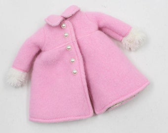 Neo Blythe Doll Elegant Pink Wool Coat