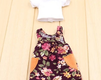 Neo Blythe Doll Floral Spring Overall Dress