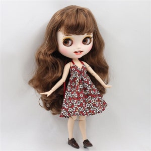 Neo Blythe Doll Red Floral Sundress