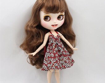 Neo Blythe Doll Red Floral Sundress