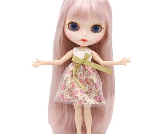 Amalia – Premium Custom Neo Blythe Doll with Pink Hair, White Skin & Matte Cute Face