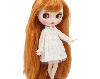Maria – Premium Custom Neo Blythe Doll with Ginger Hair, White Skin & Matte Pouty Face