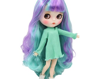 Georgia – Premium Custom Neo Blythe Doll with Multi-Color Hair, White Skin & Matte Pouty Face
