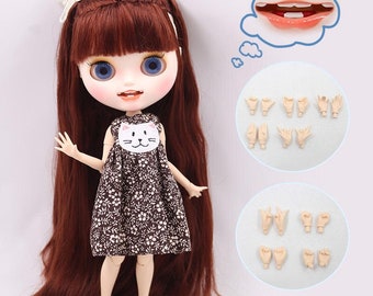 Ebony – Premium Custom Neo Blythe Doll with Ginger Hair, White Skin & Matte Smiling Face