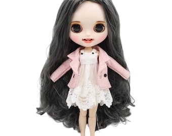 Anastasia – Premium Custom Neo Blythe Doll with Silver Hair, White Skin & Matte Smiling Face