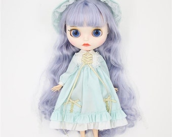 Neo Blythe Doll Pale Pink and Pale Blue Dress with Hat and Socks
