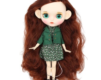 Willow – Premium Custom Neo Blythe Doll with Ginger Hair, White Skin & Matte Cute Face