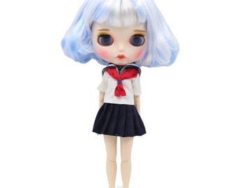 Ember – Premium Custom Neo Blythe Doll with Multi-Color Hair, White Skin & Matte Pouty Face