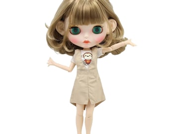 Luna – Premium Custom Neo Blythe Doll with Blonde Hair, White Skin & Matte Pouty Face