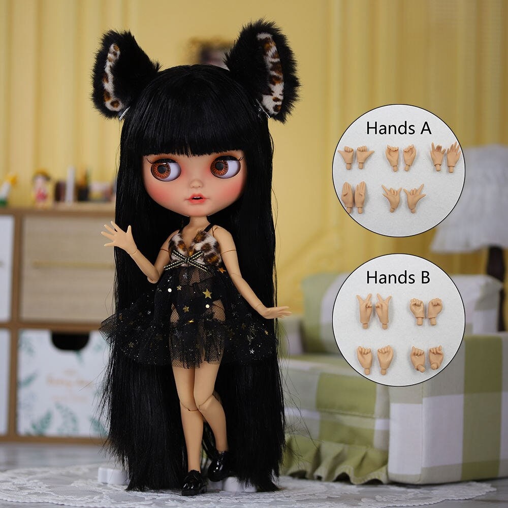 Gianna – Premium Custom Neo Blythe Doll with Black Hair, Tan Gianna – Premium Custom Neo Blythe Doll with Black Hair, Tan